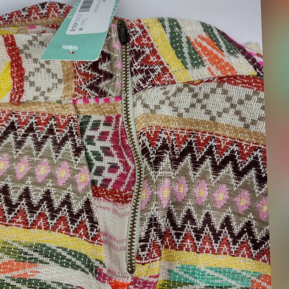 RD Style Melanie Print Tweed Tribal Aztec Pockets Side Zip Shorts Size Medium - Picture 11 of 12